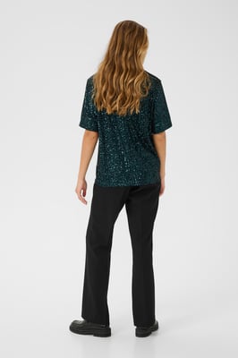 Kurzarm-Bluse KAlila Kurzarm-Bluse Regular fit dark green