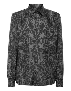 Printed Silk Shirt Gothic Plein
