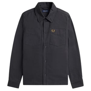Fred Perry - Hemdjacke Mit Fischgrätenmuster Und Ankermuster In Grau