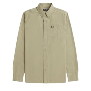 Fred Perry - Langärmliges Oxford-hemd In Warmem Grau