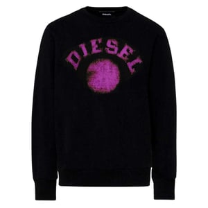 Diesel Herren Sweatshirt mit verblasstem Punkt-Logo (Schwarz)