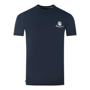 Aquascutum Herren London Aldis Logo T-Shirt (Marineblau)