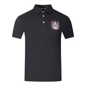Aquascutum Unisex Erwachsenen Aldis London Logo Poloshirt (Schwarz)