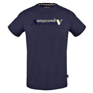 Aquascutum - T-Shirt für Herren, Logo (Dunkles Marineblau)