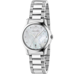 Gucci G-Timeless Damenuhr mit Zifferblatt aus Perlmutt