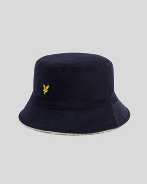 Lyle & Scott Jungen Wende-Fischerhut aus Borg/Cord - Dunkelmarineblau