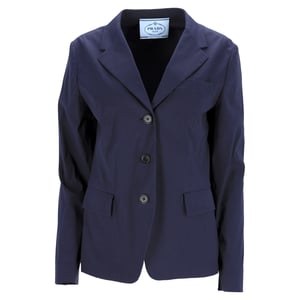 Prada Einreihiger Blazer aus marineblauer Baumwolle