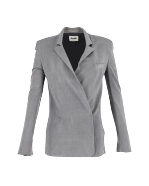 Acne Studios Doppelebreaster Blazer mit Reverskragen aus grauer Viskose