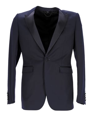 Burberry Smokingjacke aus navalblauer Schurwolle