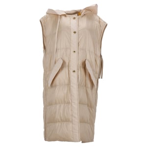 Moncler Genius 2 Moncler 1952 Camellias Lange Weste aus beigem Nylon