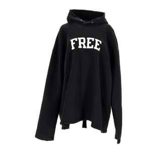 Balenciaga Free No Rib Kapuzenpullover Schwarz