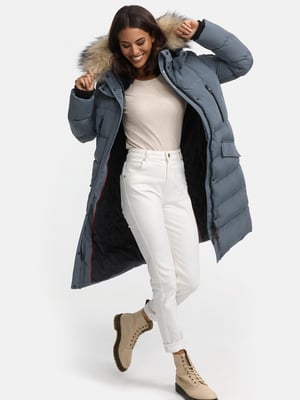 Marikoo Damen Winterjacke – Schneesternchen, lang mit Kapuze & Fellkragen