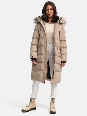 Marikoo Damen Winterjacke – Schneesternchen, lang mit Kapuze & Fellkragen