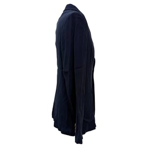 Giorgio Armani Einreihiger Blazer mit Taschen aus marineblauer Baumwolle