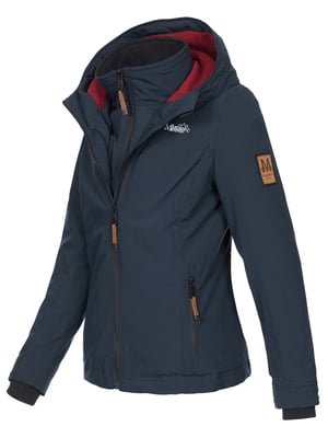 Marikoo Damen Übergangsjacke Erdbeere mit Doppelkragen & Fleece-Innenfutter