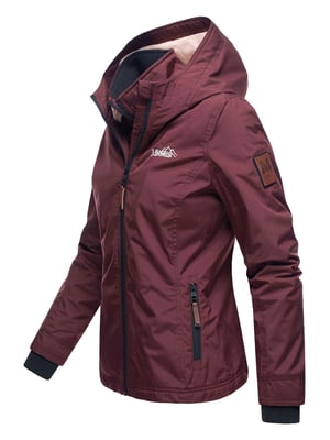 Marikoo Damen Übergangsjacke Erdbeere mit Doppelkragen & Fleece-Innenfutter