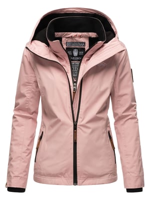 Marikoo Damen Übergangsjacke Erdbeere mit Doppelkragen & Fleece-Innenfutter
