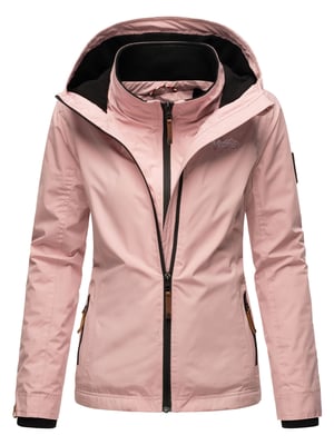 Marikoo Damen Übergangsjacke Erdbeere mit Doppelkragen & Fleece-Innenfutter