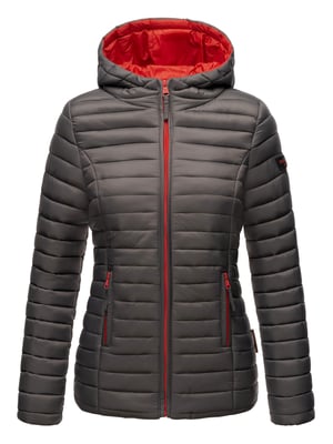 Marikoo Damen Steppjacke – Asraa, leicht mit Kapuze & Kontrastfutter