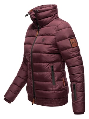 Marikoo Damen Steppjacke Poisen mit hohem Kragen & Teddyfleece-Taschen
