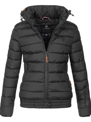 Marikoo Damen Steppjacke Poisen mit hohem Kragen & Teddyfleece-Taschen