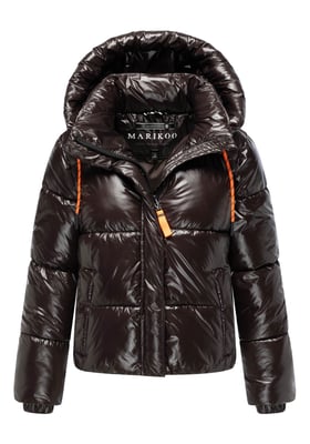 Marikoo Damen Winter Steppjacke Skyraa mit Kapuze & glänzendem Design