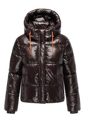 Marikoo Damen Winter Steppjacke Skyraa mit Kapuze & glänzendem Design