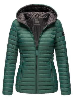 Marikoo Damen Steppjacke – Asraa, leicht mit Kapuze & Kontrastfutter