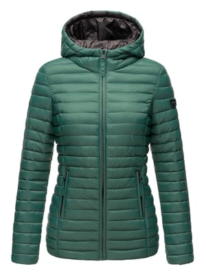Marikoo Damen Steppjacke – Asraa, leicht mit Kapuze & Kontrastfutter