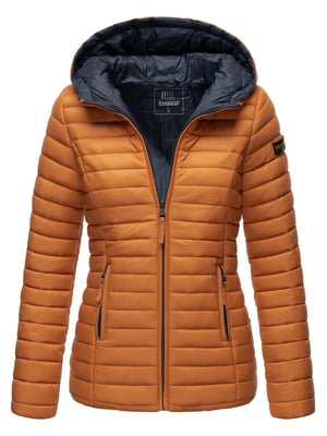 Marikoo Damen Steppjacke – Asraa, leicht mit Kapuze & Kontrastfutter