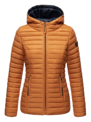 Marikoo Damen Steppjacke – Asraa, leicht mit Kapuze & Kontrastfutter