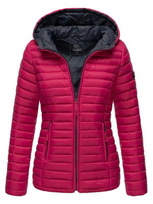 Marikoo Damen Steppjacke – Asraa, leicht mit Kapuze & Kontrastfutter