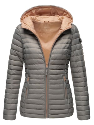Marikoo Damen Steppjacke – Asraa, leicht mit Kapuze & Kontrastfutter