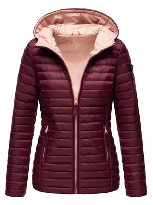Marikoo Damen Steppjacke – Asraa, leicht mit Kapuze & Kontrastfutter