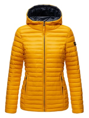 Marikoo Damen Steppjacke – Asraa, leicht mit Kapuze & Kontrastfutter