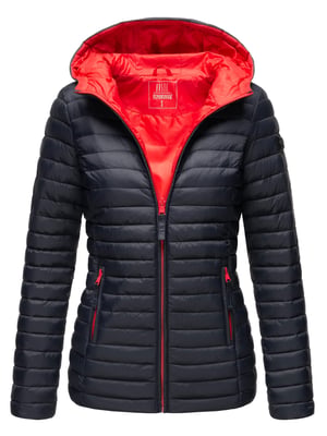 Marikoo Damen Steppjacke – Asraa, leicht mit Kapuze & Kontrastfutter