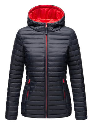 Marikoo Damen Steppjacke – Asraa, leicht mit Kapuze & Kontrastfutter