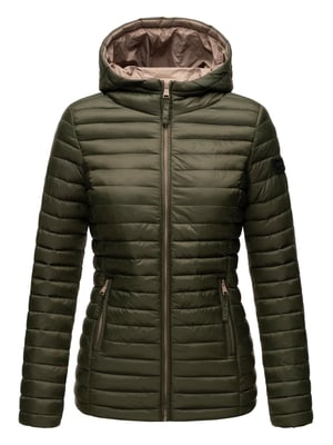 Marikoo Damen Steppjacke – Asraa, leicht mit Kapuze & Kontrastfutter