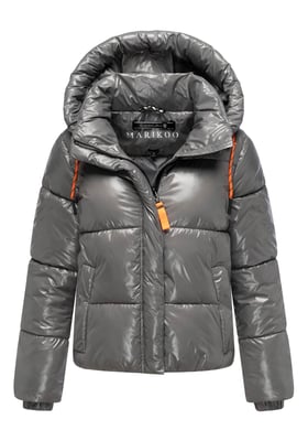 Marikoo Damen Winter Steppjacke Skyraa mit Kapuze & glänzendem Design