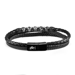 US Polo Assn Jewellery Brandon Schwarzes Armband