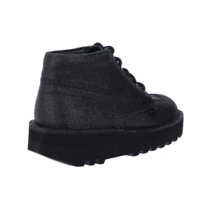 Kickers Damen Kick Hi Glitzer Leder Stacked Heel Stiefel (Schwarz)