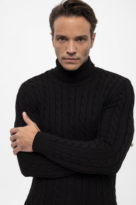 Pullover Rollkragenpullover Aus Kabelstrick