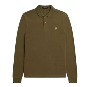 Fred Perry - Poloshirt für Herren/Damen Unisex, Langärmlig (Khakigrün)