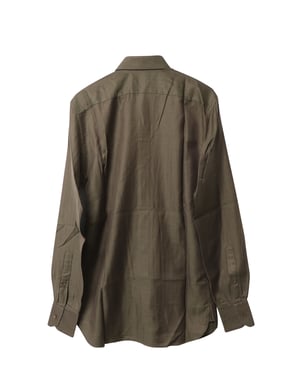 Gucci Fischgräten-Button-Down-Hemd aus dunkelbrauner Baumwolle