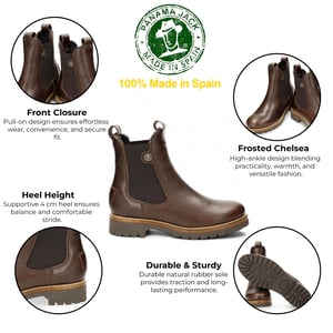 Panama Jack Francesca B13 Chelsea-Stiefel für Damen aus braunem Leder