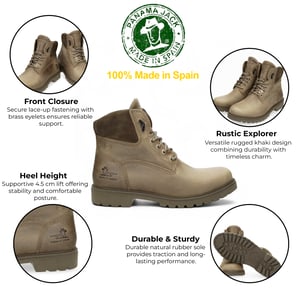 Panama Jack Herren Amur GTX C32 Khaki Wasserdichte Lederstiefeletten