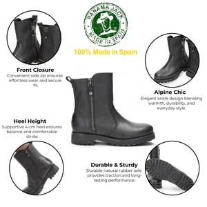 Panama Jack Damen Fabi Igloo B1 Schwarze wasserdichte Lederstiefeletten