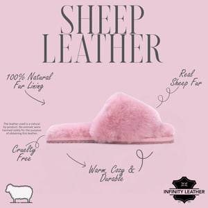 Damen Schaffell Hausschuhe Rosa Warme Winter Fell Slider - Nordic