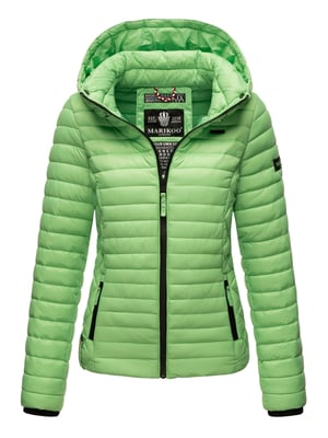 Marikoo Damen Steppjacke Samtpfote mit abnehmbarer Kapuze & Rippbündchen
