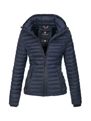 Marikoo Damen Steppjacke Samtpfote mit abnehmbarer Kapuze & Rippbündchen
